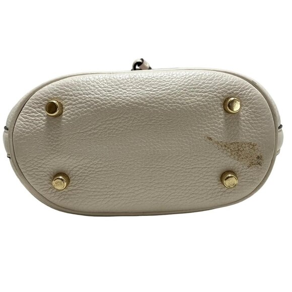 Auth COACH C7964 Pink Beige Cream Jacquard Leather - Handbag - Picture 8 of 9